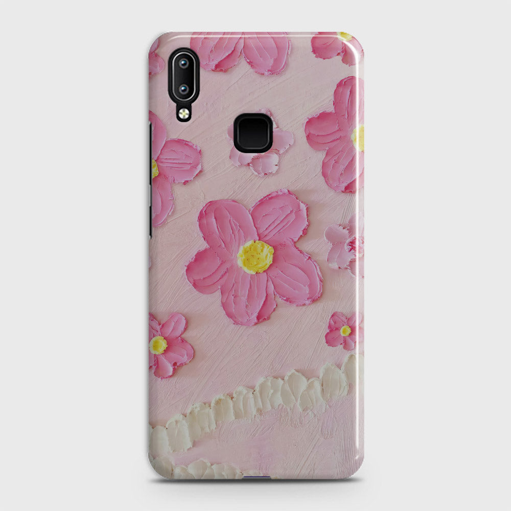 Vivo V11 Cover - Floral Series - Design 2 - Pink - Matte Finish - Snap On Hard Case with LifeTime Colors Guarantee