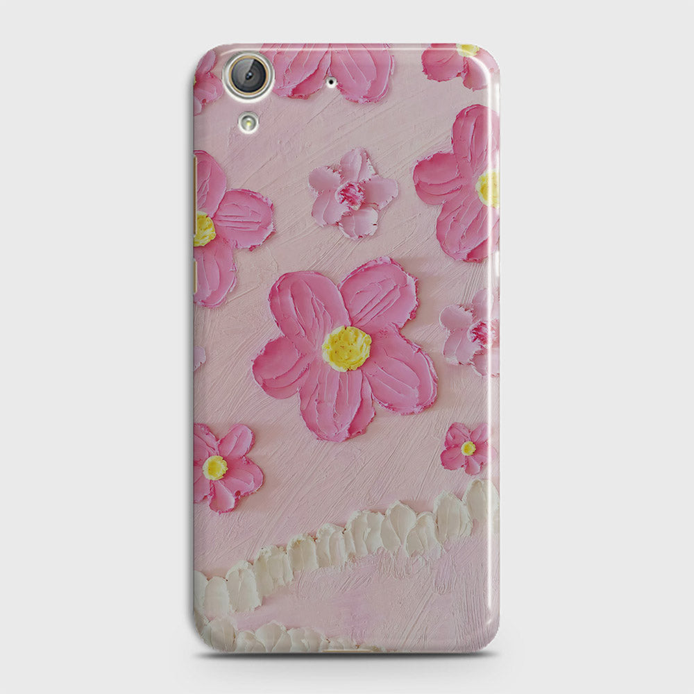 Huawei Y6 II Cover - Floral Series - Design 2 - Pink - Matte Finish - Snap On Hard Case with LifeTime Colors Guarantee