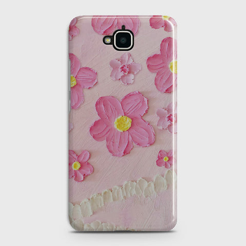 Huawei Y6 Pro 2015 Cover - Floral Series - Design 2 - Pink - Matte Finish - Snap On Hard Case with LifeTime Colors Guarantee