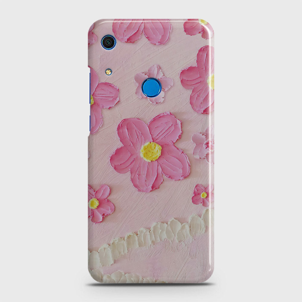 Huawei Y6s 2019 Cover - Floral Series - Design 2 - Pink - Matte Finish - Snap On Hard Case with LifeTime Colors Guarantee