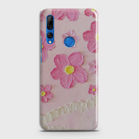 Huawei Y9 Prime 2019 Cover - Floral Series - Design 2 - Pink - Matte Finish - Snap On Hard Case with LifeTime Colors Guarantee