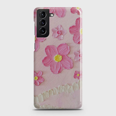 Samsung Galaxy S21 Plus 5G Cover - Floral Series - Design 2 - Pink - Matte Finish - Snap On Hard Case with LifeTime Colors Guarantee