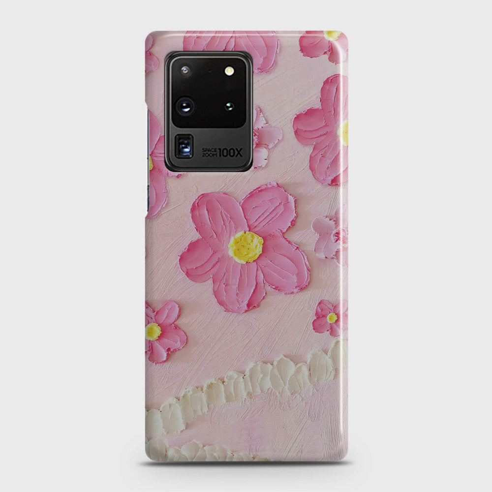 Samsung Galaxy S20 Ultra Cover - Floral Series - Design 2 - Pink - Matte Finish - Snap On Hard Case with LifeTime Colors Guarantee