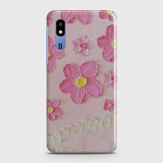 Samsung Galaxy A2 Core Cover - Floral Series - Design 2 - Pink - Matte Finish - Snap On Hard Case with LifeTime Colors Guarantee