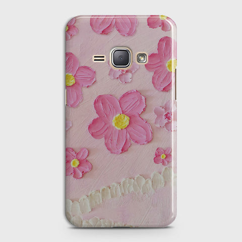 Samsung Galaxy J1 2016 / J120 Cover - Floral Series - Design 2 - Pink - Matte Finish - Snap On Hard Case with LifeTime Colors Guarantee