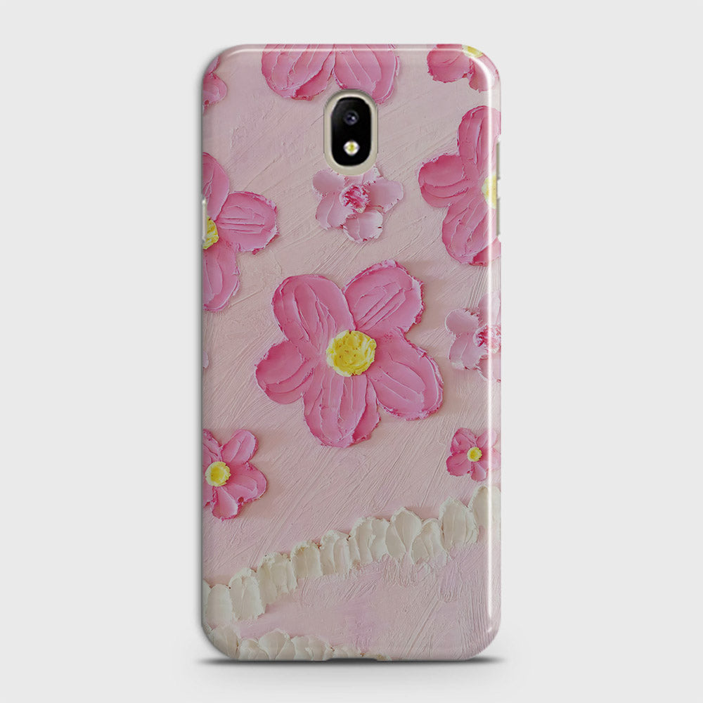 Samsung Galaxy J7 Pro / J7 2017 / J730 Cover - Floral Series - Design 2 - Pink - Matte Finish - Snap On Hard Case with LifeTime Colors Guarantee