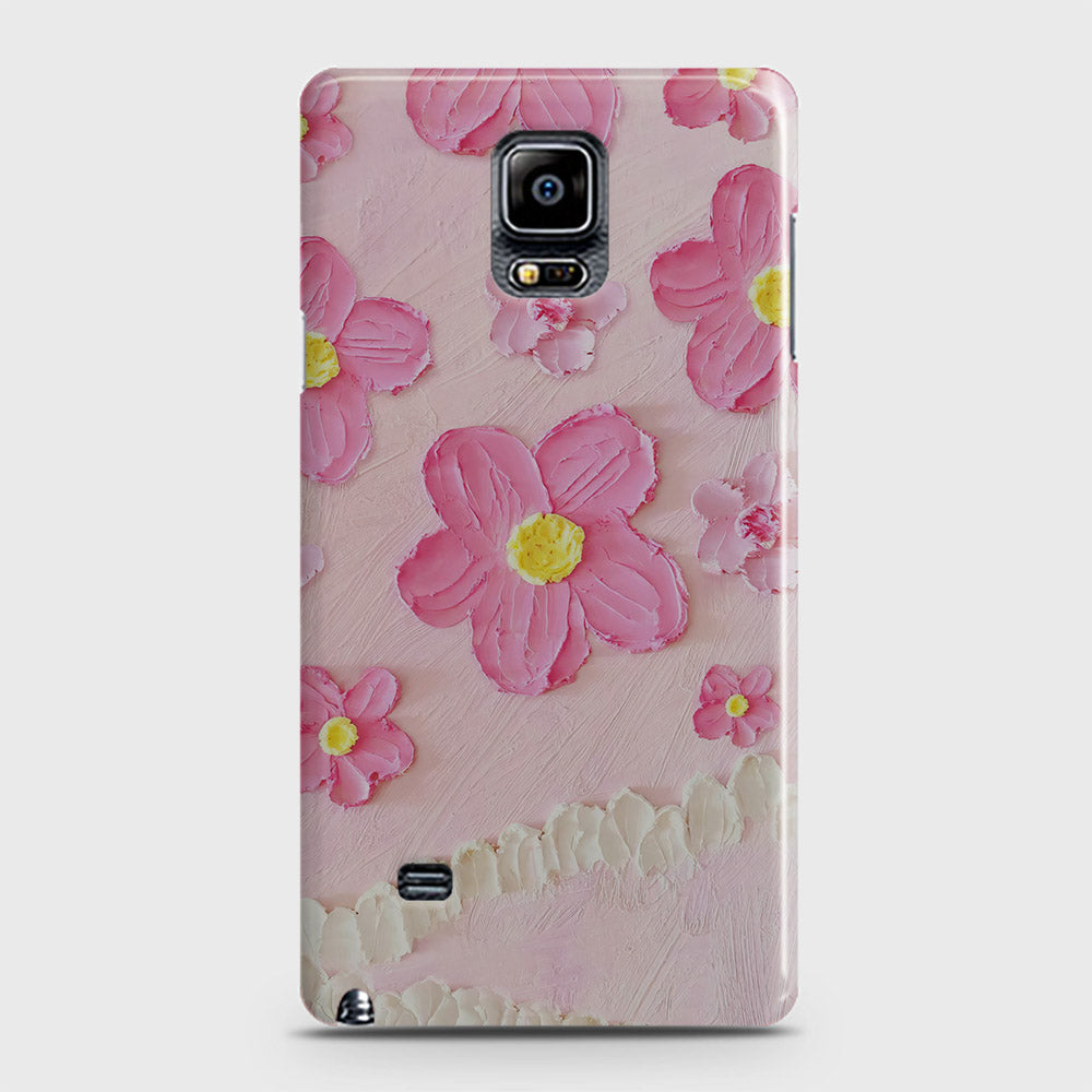 Samsung Galaxy Note 4 Cover - Floral Series - Design 2 - Pink - Matte Finish - Snap On Hard Case with LifeTime Colors Guarantee