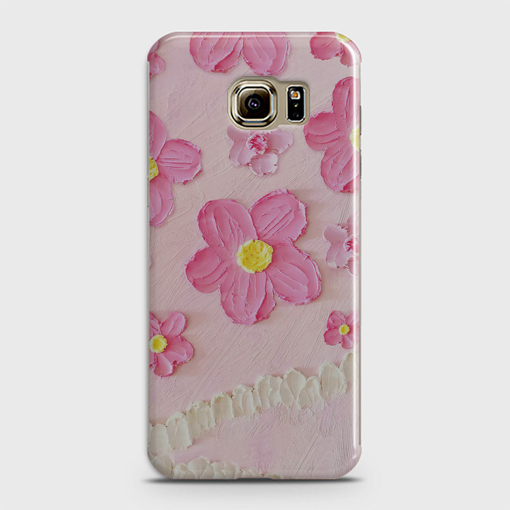 Samsung Galaxy S6 Edge Cover - Floral Series - Design 2 - Pink - Matte Finish - Snap On Hard Case with LifeTime Colors Guarantee