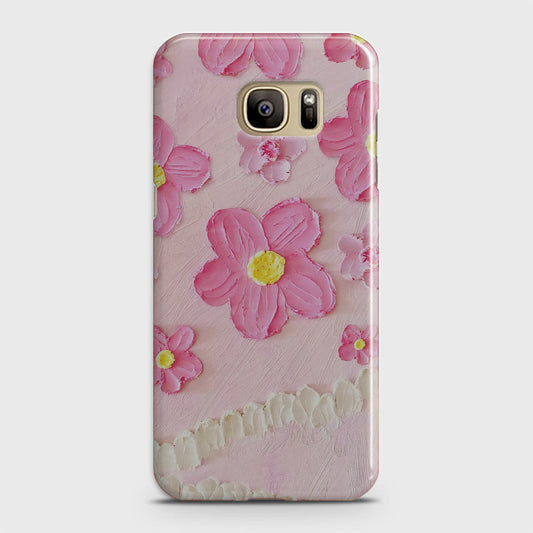 Samsung Galaxy S7 Cover - Floral Series - Design 2 - Pink - Matte Finish - Snap On Hard Case with LifeTime Colors Guarantee