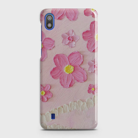 Samsung Galaxy A10 Cover - Floral Series - Design 2 - Pink - Matte Finish - Snap On Hard Case with LifeTime Colors Guarantee