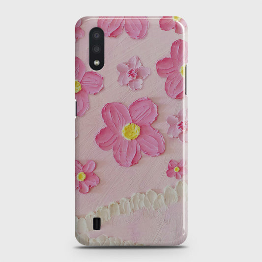 Samsung Galaxy A01 Cover - Floral Series - Design 2 - Pink - Matte Finish - Snap On Hard Case with LifeTime Colors Guarantee