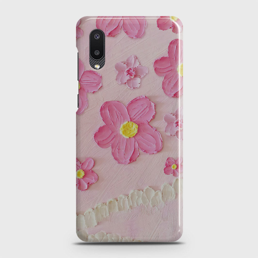 Samsung Galaxy A02 Cover - Floral Series - Design 2 - Pink - Matte Finish - Snap On Hard Case with LifeTime Colors Guarantee