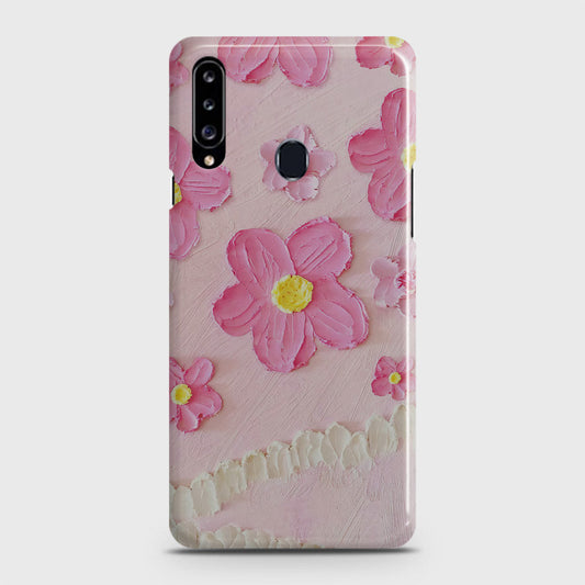 Samsung Galaxy A20s Cover - Floral Series - Design 2 - Pink - Matte Finish - Snap On Hard Case with LifeTime Colors Guarantee