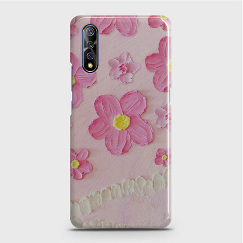 Vivo S1 Cover - Floral Series - Design 2 - Pink - Matte Finish - Snap On Hard Case with LifeTime Colors Guarantee