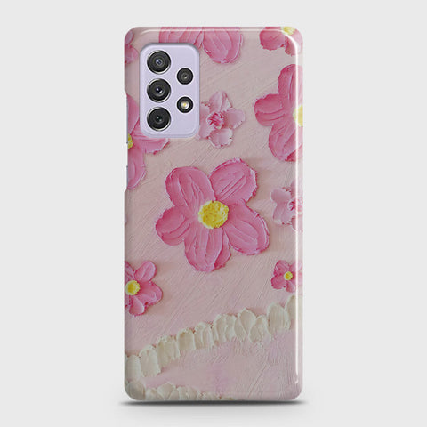 Samsung Galaxy A72 Cover - Floral Series - Design 2 - Pink - Matte Finish - Snap On Hard Case with LifeTime Colors Guarantee