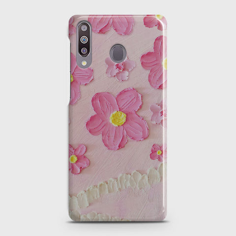 Samsung Galaxy M30 Cover - Floral Series - Design 2 - Pink - Matte Finish - Snap On Hard Case with LifeTime Colors Guarantee