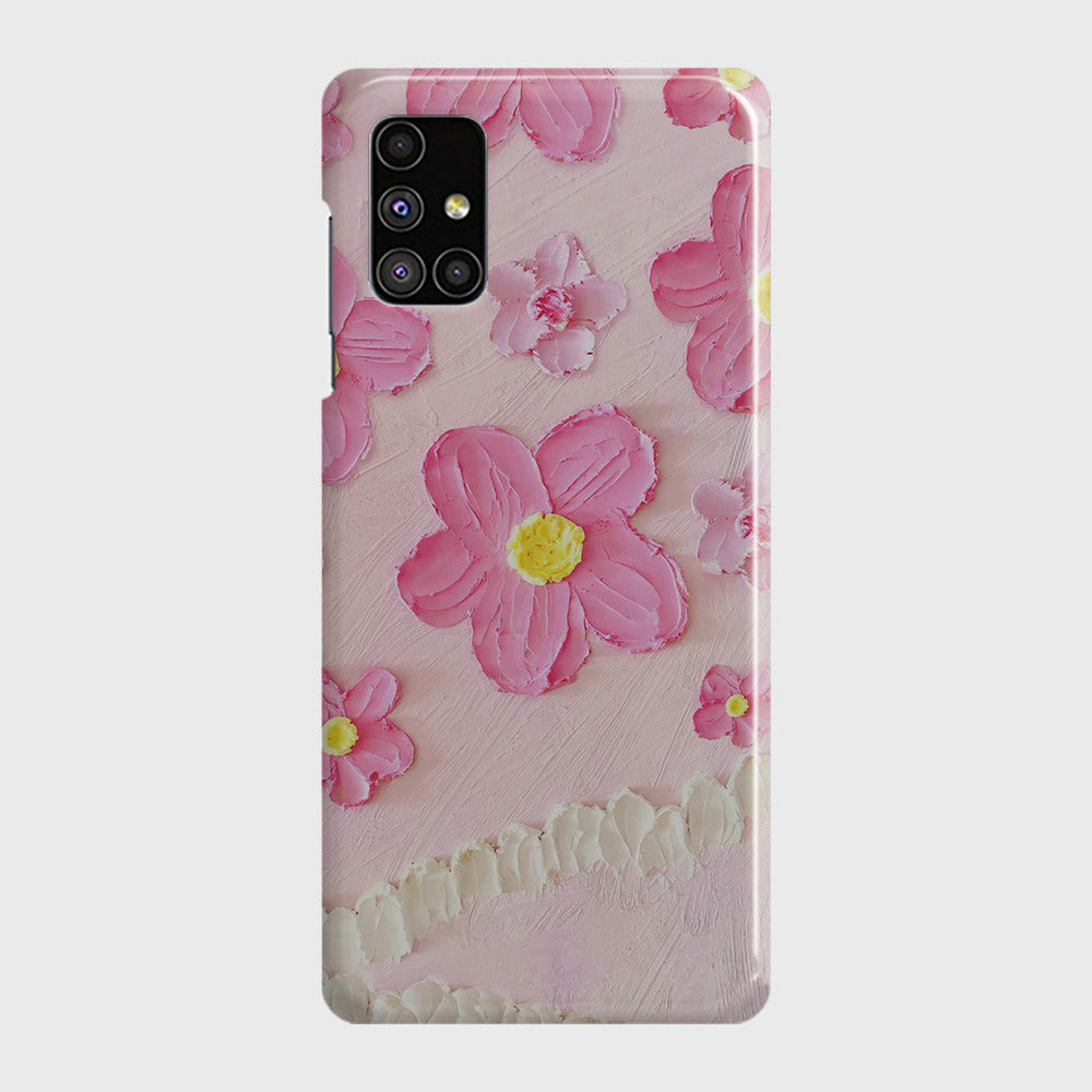 Samsung Galaxy M51 Cover - Floral Series - Design 2 - Pink - Matte Finish - Snap On Hard Case with LifeTime Colors Guarantee