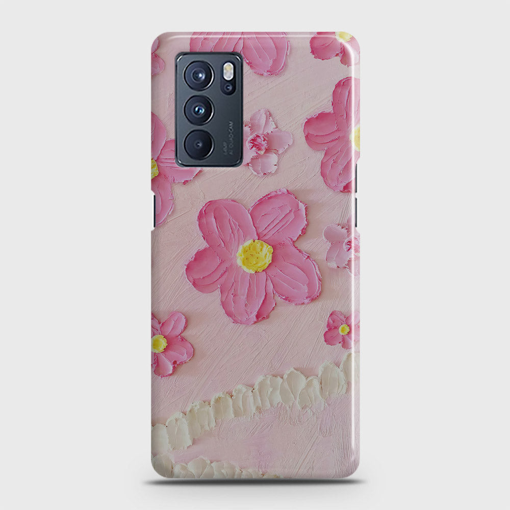 Oppo Reno 6 Pro 5G Cover - Floral Series - Design 2 - Pink - Matte Finish - Snap On Hard Case with LifeTime Colors Guarantee