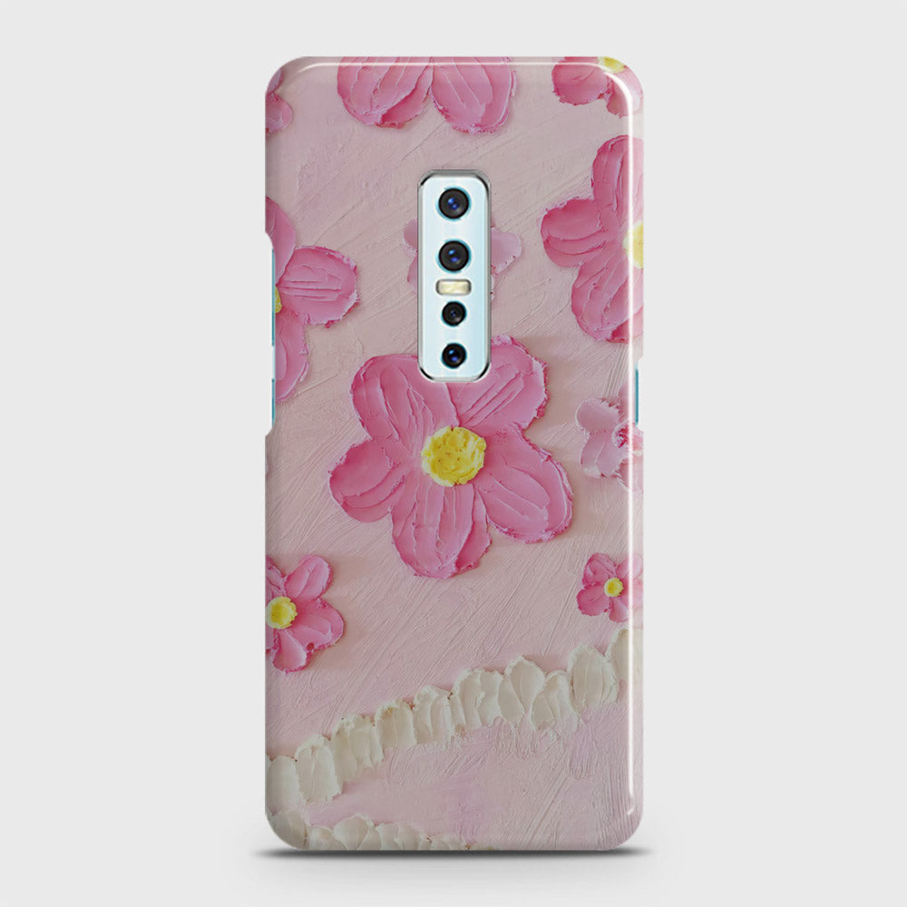 Vivo V17 Pro Cover - Floral Series - Design 2 - Pink - Matte Finish - Snap On Hard Case with LifeTime Colors Guarantee (Fast Delivery)