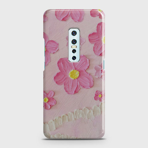 Vivo V17 Pro Cover - Floral Series - Design 2 - Pink - Matte Finish - Snap On Hard Case with LifeTime Colors Guarantee