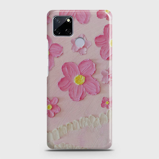 Realme C12 Cover - Floral Series - Design 2 - Pink - Matte Finish - Snap On Hard Case with LifeTime Colors Guarantee