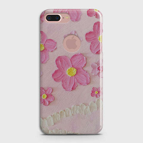 iPhone 8 / 7 Logo Cover - Floral Series - Design 2 - Pink - Matte Finish - Snap On Hard Case with LifeTime Colors Guarantee