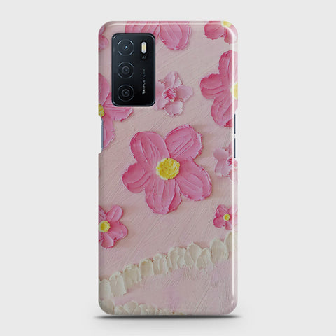 Oppo A16 Cover - Floral Series - Design 2 - Pink - Matte Finish - Snap On Hard Case with LifeTime Colors Guarantee