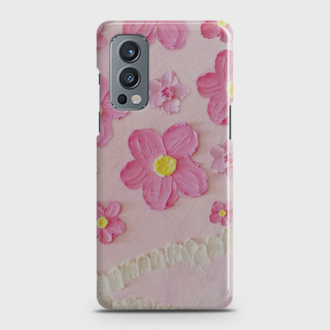 OnePlus Nord 2 Cover - Floral Series - Design 2 - Pink - Matte Finish - Snap On Hard Case with LifeTime Colors Guarantee