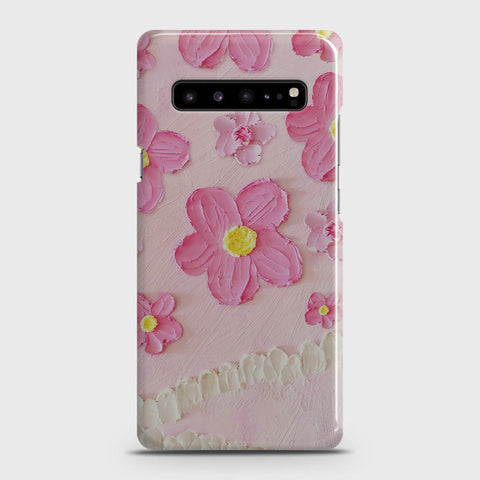 Samsung Galaxy S10 5G Cover - Floral Series - Design 2 - Pink - Matte Finish - Snap On Hard Case with LifeTime Colors Guarantee