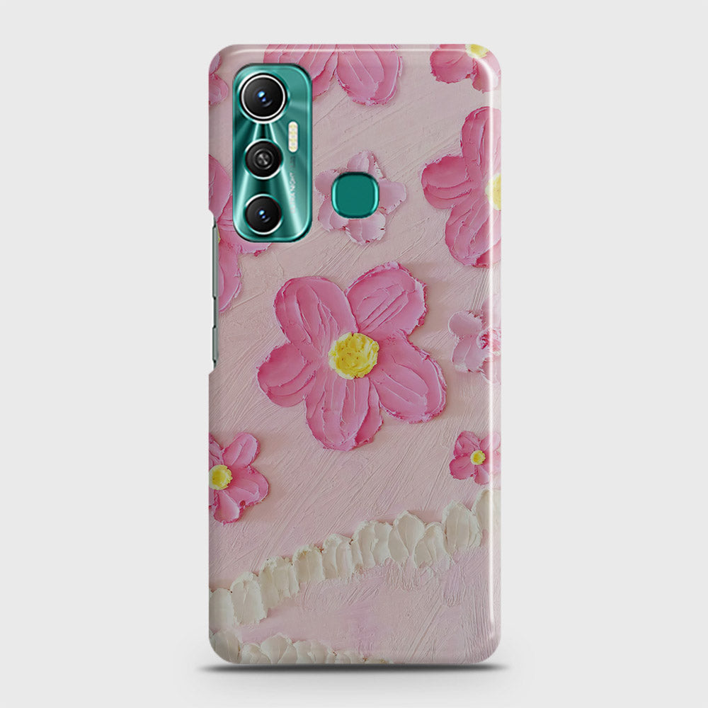 Infinix Hot 11 Cover - Floral Series - Design 2 - Pink - Matte Finish - Snap On Hard Case with LifeTime Colors Guarantee