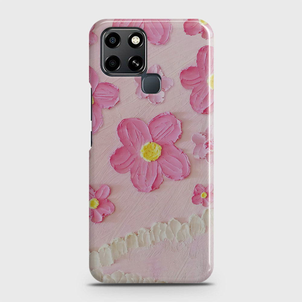 Infinix Smart 6 Cover - Floral Series - Design 2 - Pink - Matte Finish - Snap On Hard Case with LifeTime Colors Guarantee