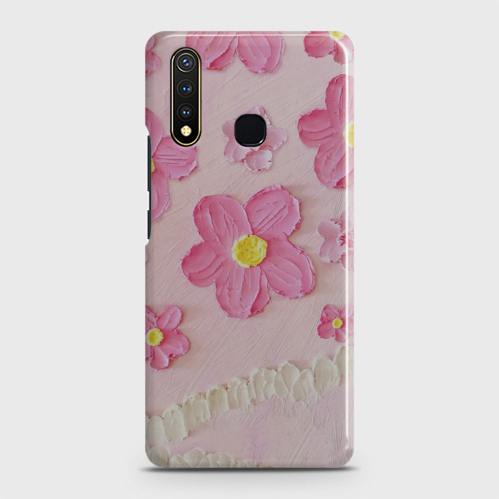 Vivo Y19 Cover - Floral Series - Design 2 - Pink - Matte Finish - Snap On Hard Case with LifeTime Colors Guarantee