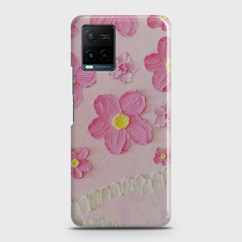 Vivo Y21e Cover - Floral Series - Design 2 - Pink - Matte Finish - Snap On Hard Case with LifeTime Colors Guarantee