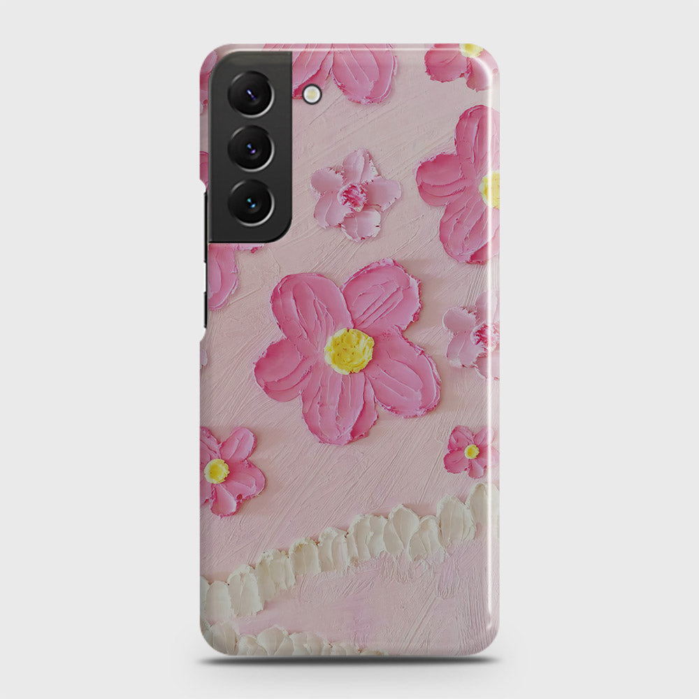 Samsung Galaxy S22 5G Cover - Floral Series - Design 2 - Pink - Matte Finish - Snap On Hard Case with LifeTime Colors Guarantee