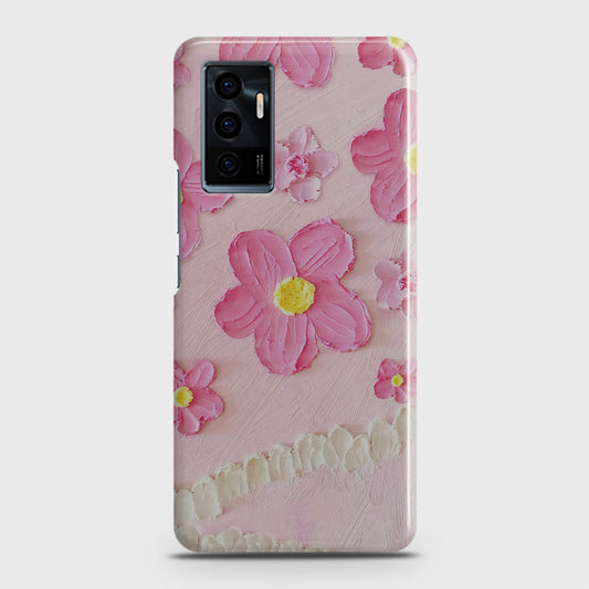 Vivo V23e Cover - Floral Series - Design 2 - Pink - Matte Finish - Snap On Hard Case with LifeTime Colors Guarantee