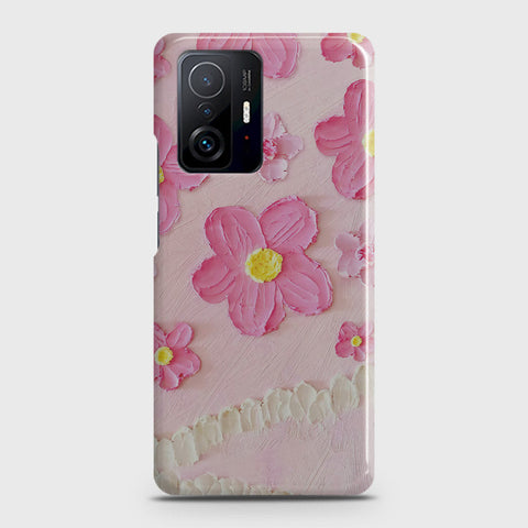 Xiaomi 11T Cover - Floral Series - Design 2 - Pink - Matte Finish - Snap On Hard Case with LifeTime Colors Guarantee