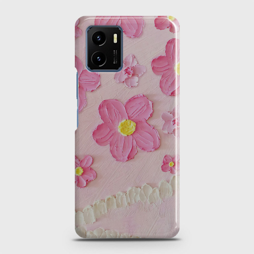 Vivo Y01 Cover - Floral Series - Design 2 - Pink - Matte Finish - Snap On Hard Case with LifeTime Colors Guarantee