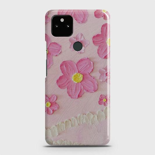 Google Pixel 5a 5G Cover - Floral Series - Design 2 - Pink - Matte Finish - Snap On Hard Case with LifeTime Colors Guarantee