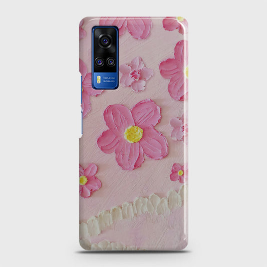 Vivo Y33  Cover - Floral Series - Design 2 - Pink - Matte Finish - Snap On Hard Case with LifeTime Colors Guarantee