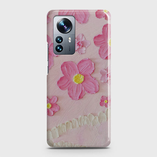 Xiaomi 12 Cover - Floral Series - Design 2 - Pink - Matte Finish - Snap On Hard Case with LifeTime Colors Guarantee