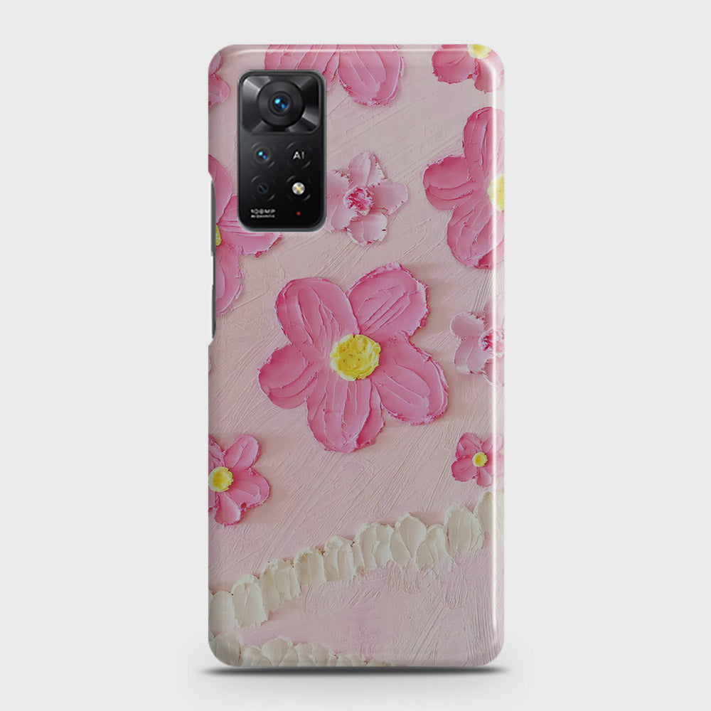 Xiaomi Redmi Note 11 Cover - Floral Series - Design 2 - Pink - Matte Finish - Snap On Hard Case with LifeTime Colors Guarantee