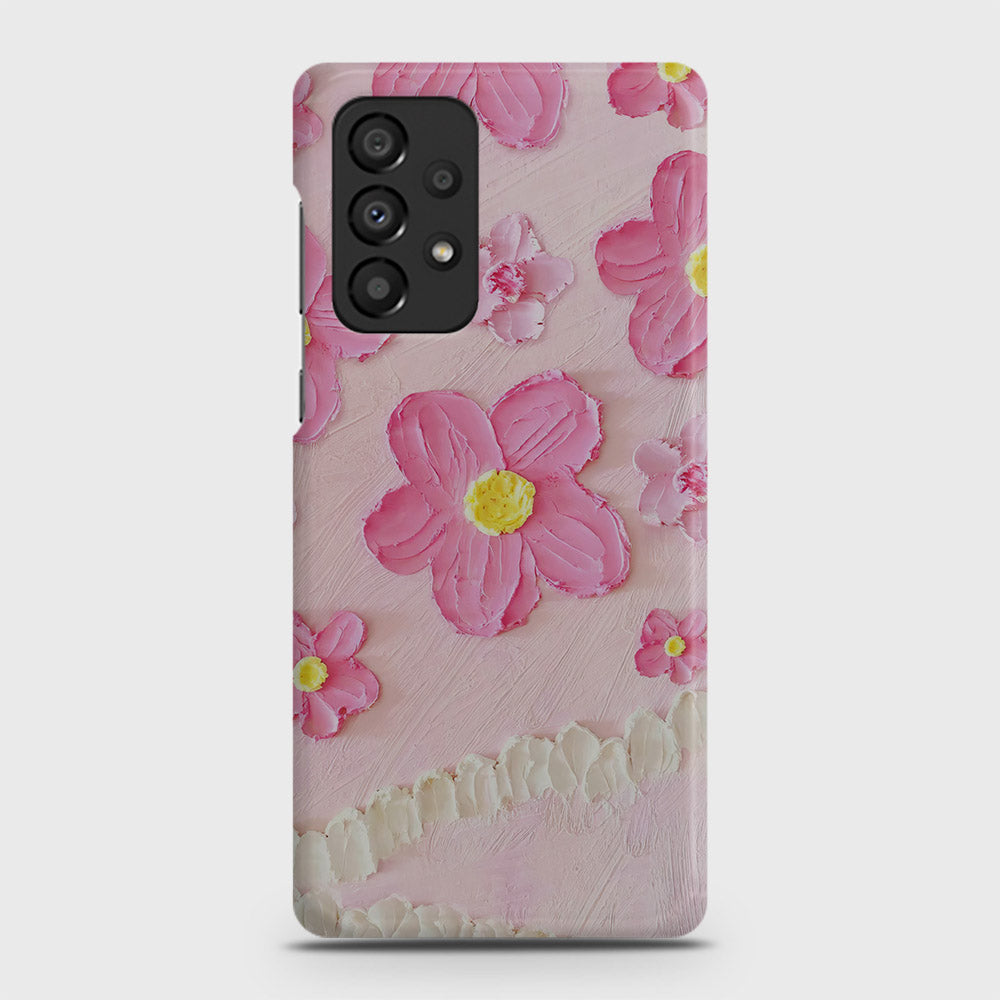 Samsung Galaxy A33 5G Cover - Floral Series - Design 2 - Pink - Matte Finish - Snap On Hard Case with LifeTime Colors Guarantee