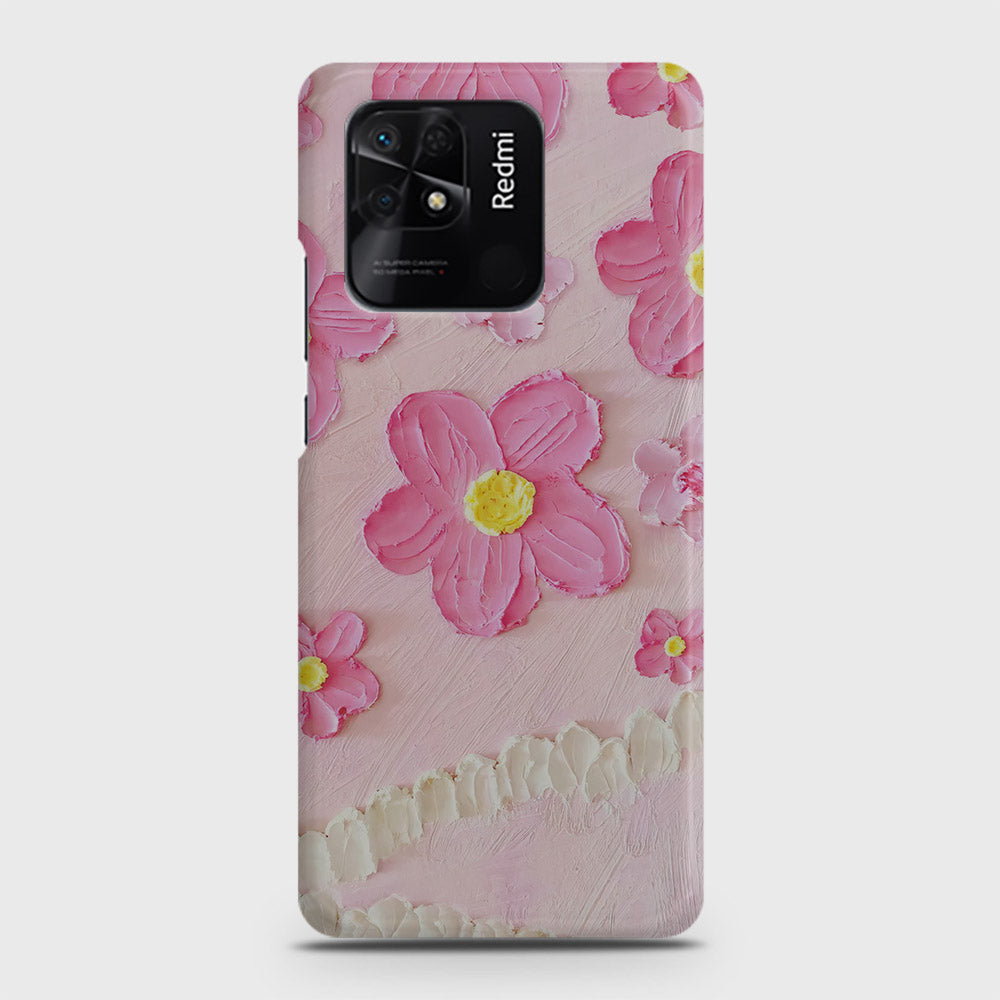 Xiaomi Redmi 10C Cover - Floral Series - Design 2 - Pink - Matte Finish - Snap On Hard Case with LifeTime Colors Guarantee