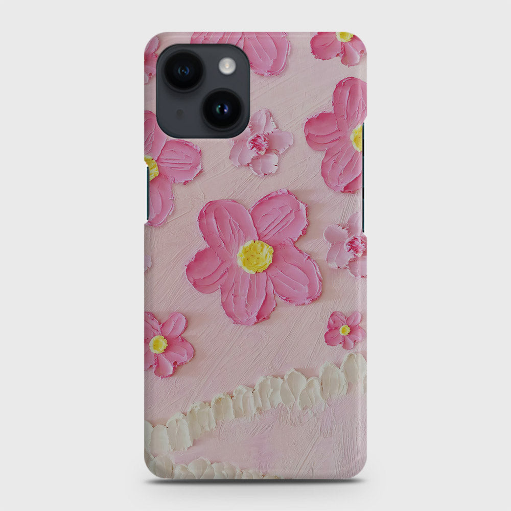 iPhone 14 Cover - Floral Series - Design 2 - Pink - Matte Finish - Snap On Hard Case with LifeTime Colors Guarantee