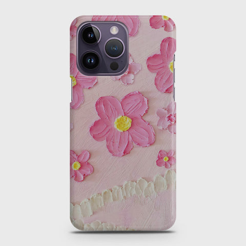 iPhone 14 Pro Cover - Floral Series - Design 2 - Pink - Matte Finish - Snap On Hard Case with LifeTime Colors Guarantee