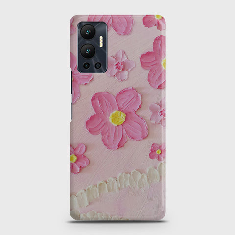 Infinix Hot 12 Cover - Floral Series - Design 2 - Pink - Matte Finish - Snap On Hard Case with LifeTime Colors Guarantee