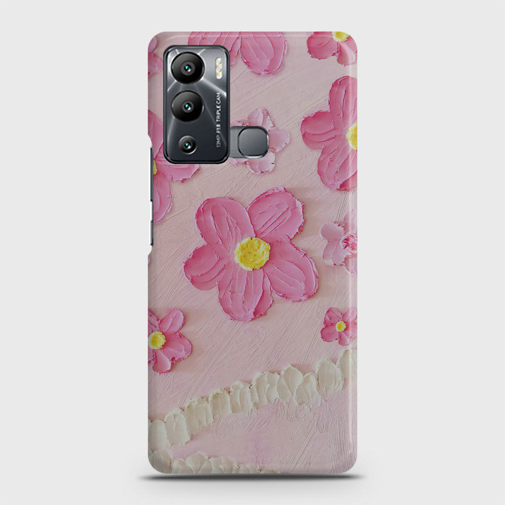 Infinix Hot 12i Cover - Floral Series - Design 2 - Pink - Matte Finish - Snap On Hard Case with LifeTime Colors Guarantee