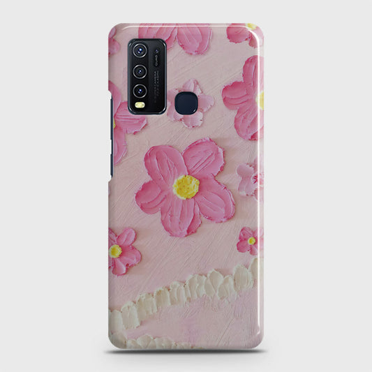 Vivo Y50  Cover - Floral Series - Design 2 - Pink - Matte Finish - Snap On Hard Case with LifeTime Colors Guarantee