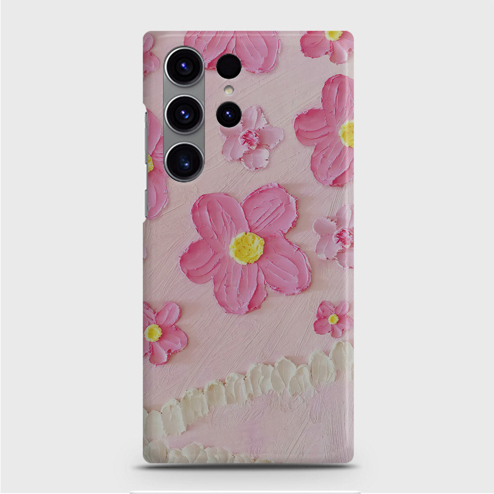 Samsung Galaxy S23 Ultra Cover - Floral Series - Design 2 - Pink - Matte Finish - Snap On Hard Case with LifeTime Colors Guarantee