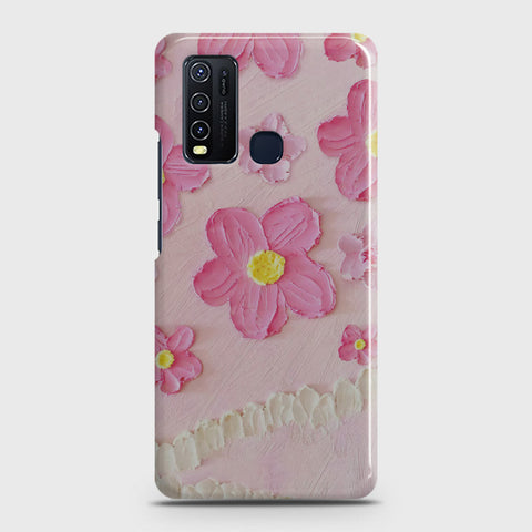 Vivo Y30  Cover - Floral Series - Design 2 - Pink - Matte Finish - Snap On Hard Case with LifeTime Colors Guarantee